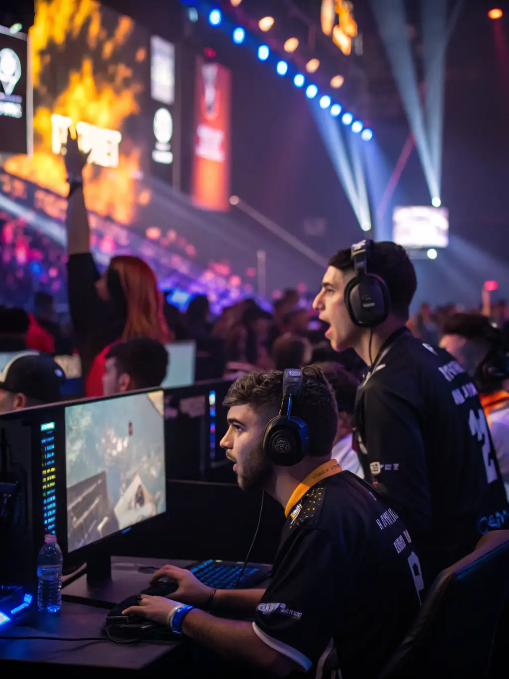 A dynamic image of an esports tournament, showcasing the competitive spirit and community engagement of LES DRAGONS NIORTAIS - ESPORT events.
